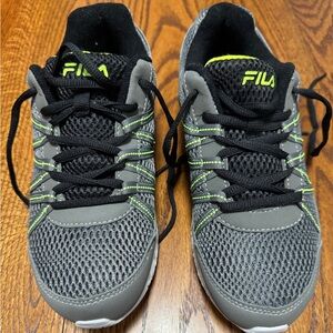 Fila Gray and Black Sneakers with Neon Accents